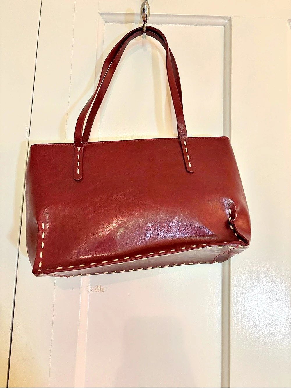 Vintage Leather Purse in Oxblood Red
